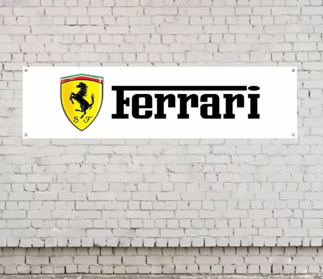 Ferrari Car Logo Banner Sign Waterproof Man Cave Workshop Trackside