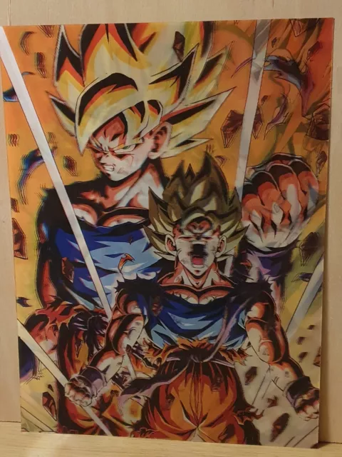 Dragon Ball Z: Goku, Gohan, Vegeta 3D Motion Moving Poster - Anime Holographic