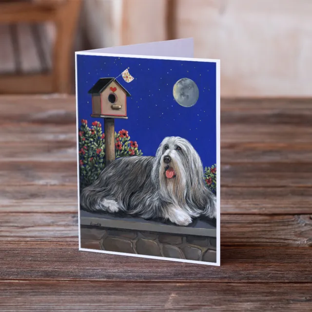 Bearded Collie Greeting Cards and Envelopes Pack of 8 PPP3018GCA7P