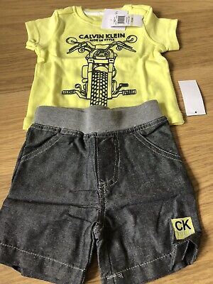 Beautiful Baby Boy Shorts And Tee Set Calvin Klein Age 3mnths
