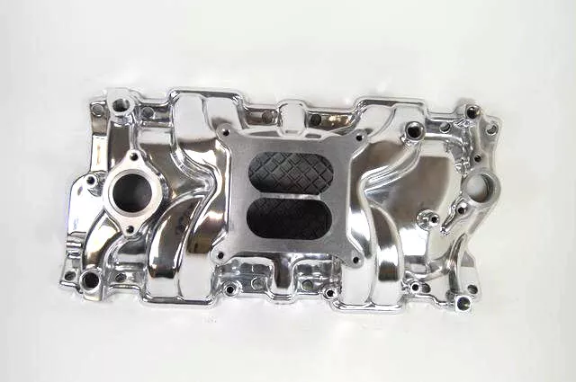 SB Chevy Aluminum Intake Manifold Square Bore SBC 55-86 305 327 350 V8  Polished