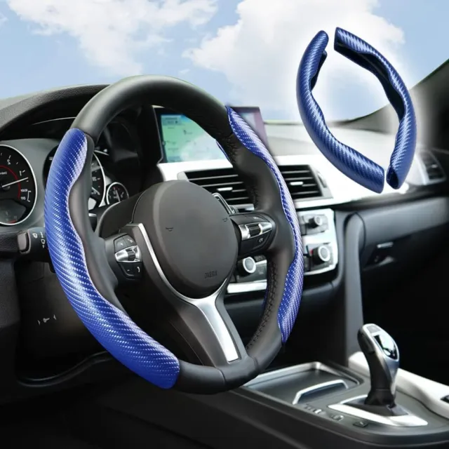 2x Non-Slip Car Steering Wheel Booster Cover Carbon Fiber Universal Accessories