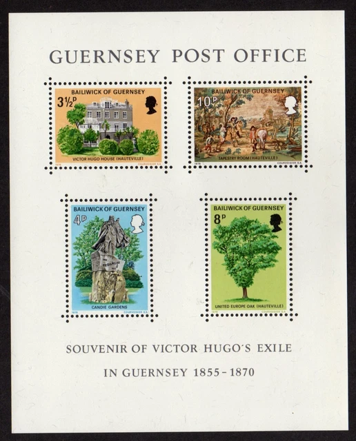 Guernsey SG MS130 Victor Hugo minisheet 1975 MNH combined postage offered