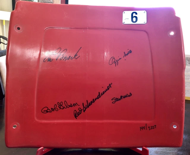 St. Louis Cardinals Signed Seatback Busch Stadium Seat Musial Gibson Brock Smith