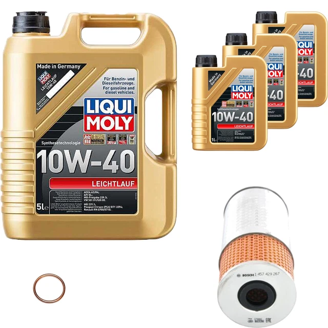 Filtro olio Bosch 8L Liqui Moly funzionamento leggero 10W-40 per Mercedes Puch 100 scatola D