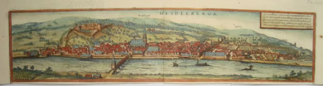 Heidelberg Baden-Württemberg  seltener Braun und  Hogenberg Kupferstich 1580