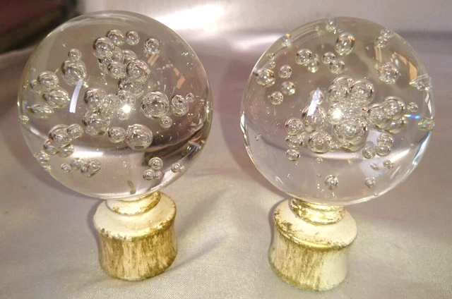 Embouts de tringle à rideaux vintage argenté - Lot de 2