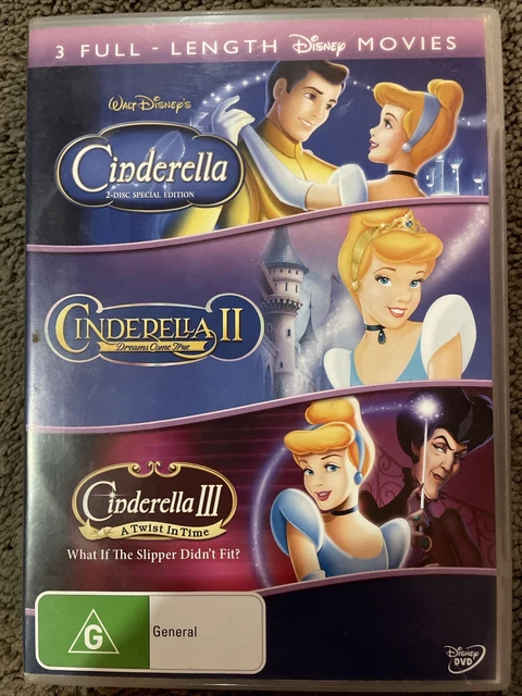 Cinderella / Cinderella 02 / Cinderella 03 - Disney Triple Pack (DVD, 1950)