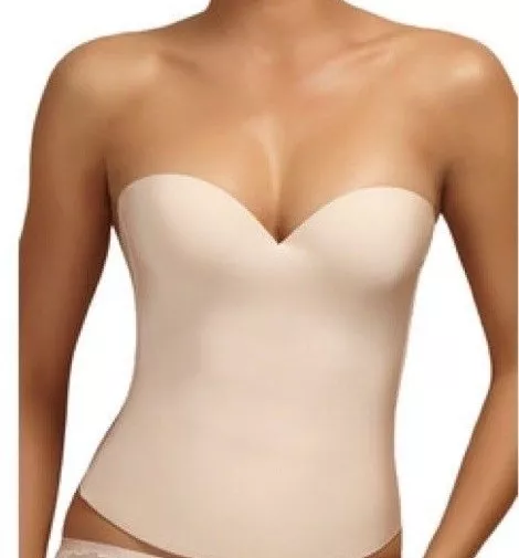 Felina Essentials Seamless Hidden UW Strapless Bridal Bustier Bra Nude NWT 7643