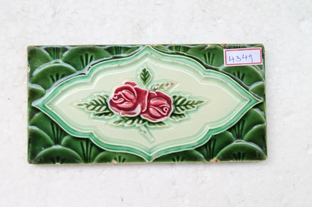 Japan antique art nouveau vintage majolica border tile c1900 NH4349 6
