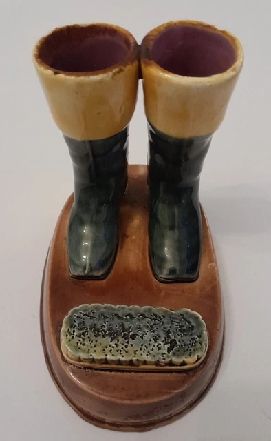 Antigua Estilo Maiolica Novedad Wellington Bota Barra Superior Partido Golpeador