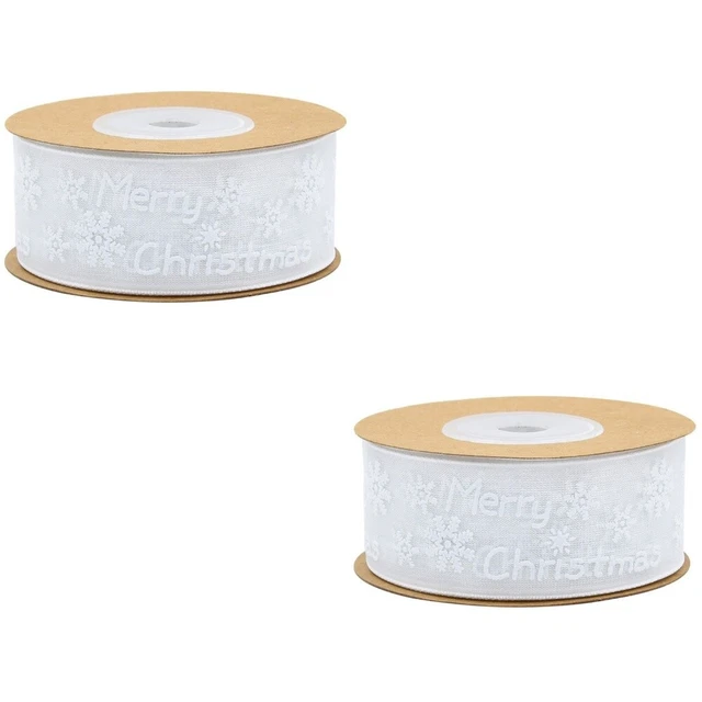 2x Geschenk Verpackung Band Schneeflocke Grosgrain-Band Diy Handwerk Band 5