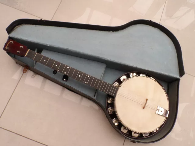 Vintage Banjo and Case  British Made H.3