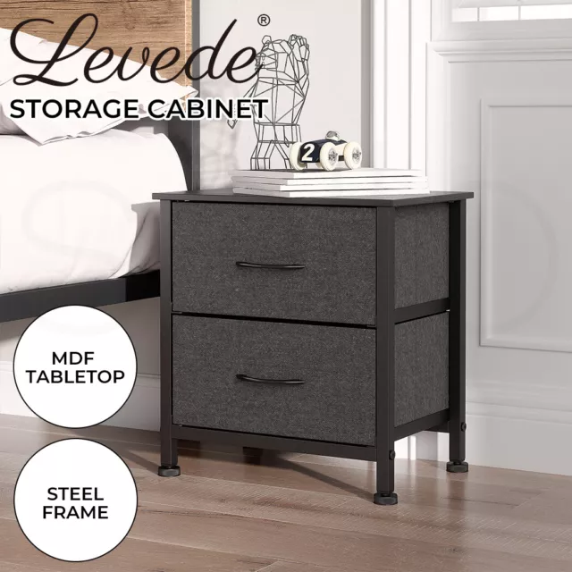 Levede Storage Cabinet Chest of 2 Drawers Tower Bed Sofa Side End Table Dresser