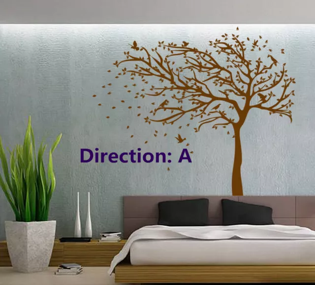 X-Large Birds Tree Branch Wall Stickers Vinyl Decals  UK RUI250 2