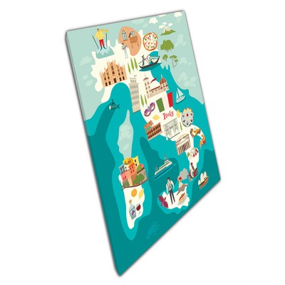 ITALY ILLUSTRATED MAP With Regional Italian Iconic References Print ...