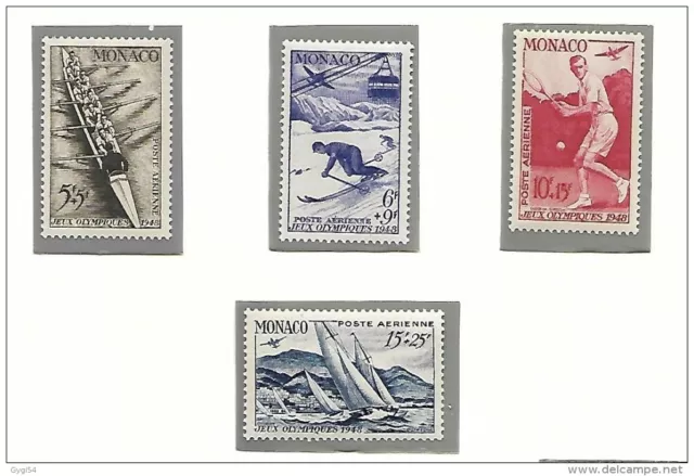 MONACO 1948 Poste Aérienne cat yt n° 32 à 35 série omplète n** MNH luxus