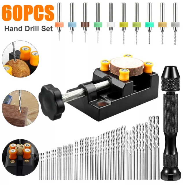 Precision Pin Vise Micro Drill Bits Hand Twist Drill Bits Set Rotary Tools Kit