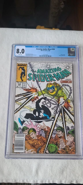 Amazing Spider-Man #299 CGC 8.0 White Marvel Comics 1988 Venom cameo, Chance app
