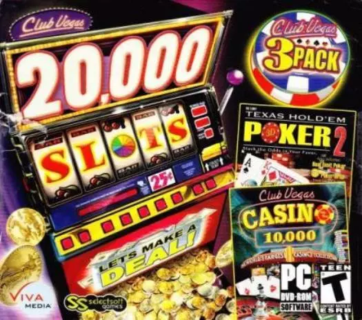 Club Vegas 3 Game Pack PC DVD 20,000 slots machine gambling casino cards betting