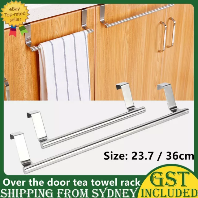 Over Door Tea Towel Holder Rack Kitchen Bathroom Rail Cupboard Hanger Bar Hook A