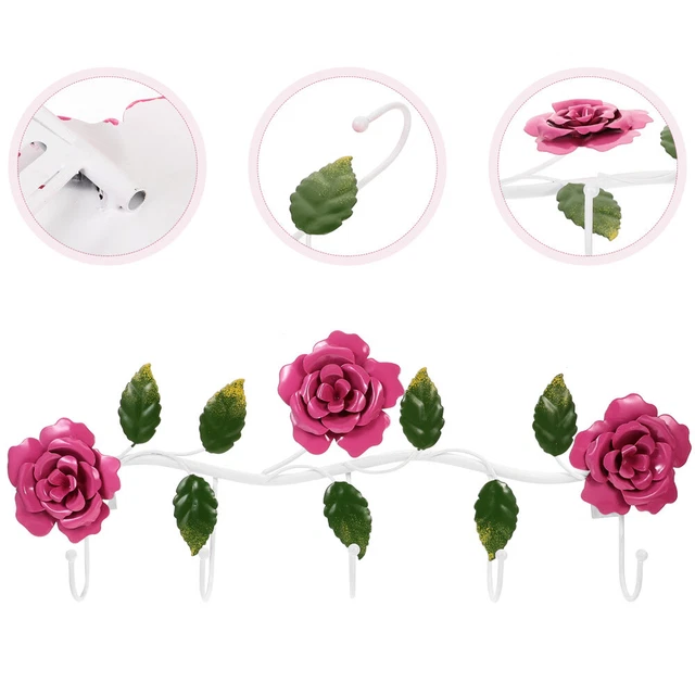 Llaves montadas en pared ganchos estante en forma de flor ganchos colgantes ganchos para el hogar ganchos para baño