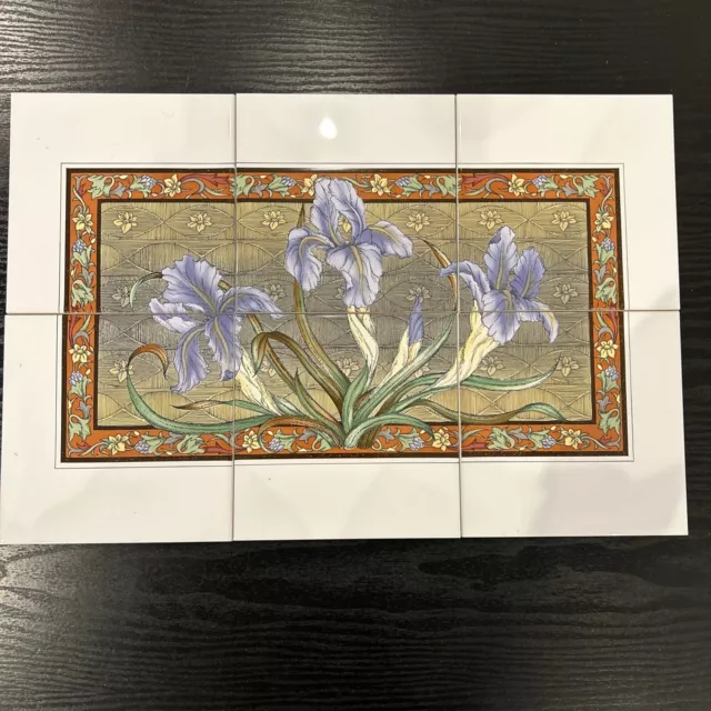 Tile Panel Hyperion Blue Iris on Brilliant White 6 PCs. 6” X 6”