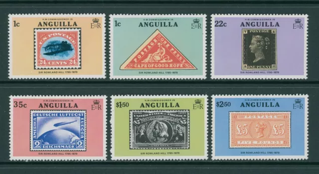 Anguilla Scott #349-354 MNH Sir Rowland Hill Death Centenary $$