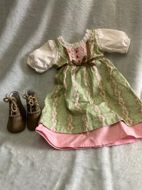 American Girl Caroline Work dress and boots RARE retired