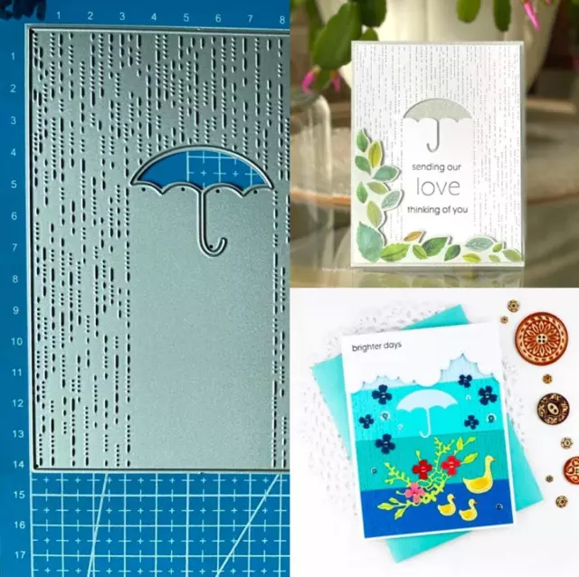 Umbrella Background Metal Cutting Dies DIY Scrapbooking Embossing Paper Stencils