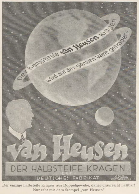 Y6802 Van Heusen Der Halbsteife Kragen - Werbung Oldtimer - 1929 Old Advert