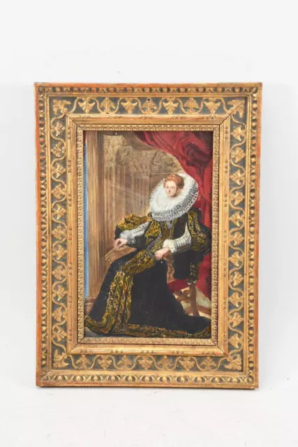 M59Y03- Aquarell, Königin Elisabeth I. v. England, Zierrahmen