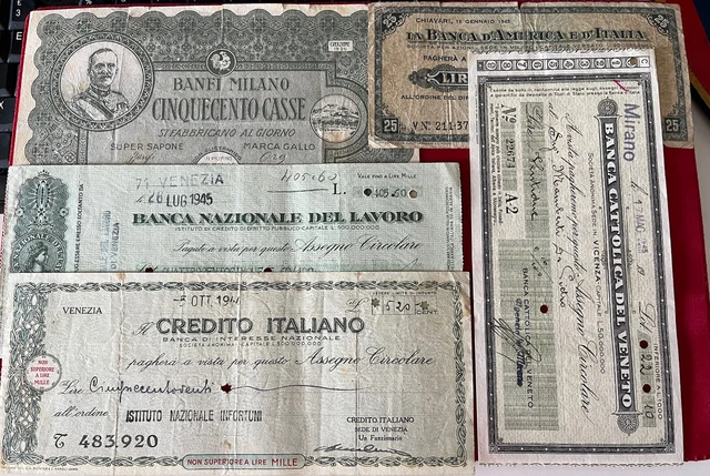 #B12 Lotto Assegni  Banca Cattolica Veneto Credito Italiano Nazionale del Lavoro