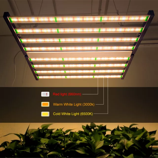 Phlizon 1000W Vollspektrum Samsung LED Grow Light Foldable Bar Commercial Indoor