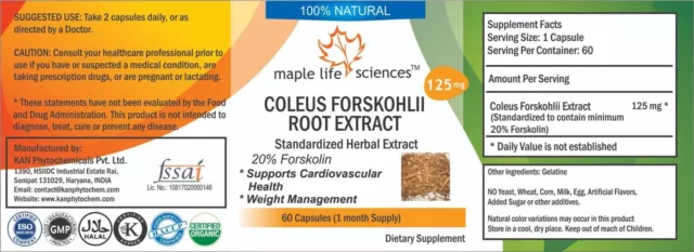 Coleus Forskohlii 20% Forskolin Extract For Weight loss healthy heart & lung 2