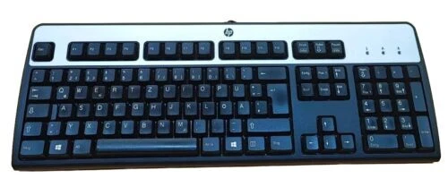 HP Tastatur KB-0316 Schwarz/silber | PS/2 Anschluss, Englisch/internationales Layout