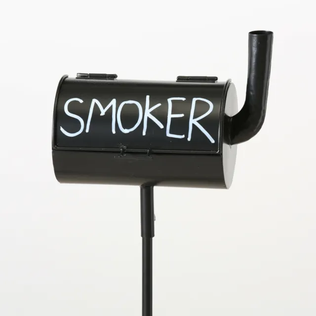Aschenbecher mit Stab Smoker 116cm aus Eisen Schwarz Gartenstab Outdoor Deko