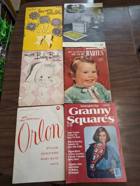 Vintage Lot Of 6 Knitting Crochet Sewing Craft Pamphlet Magazines