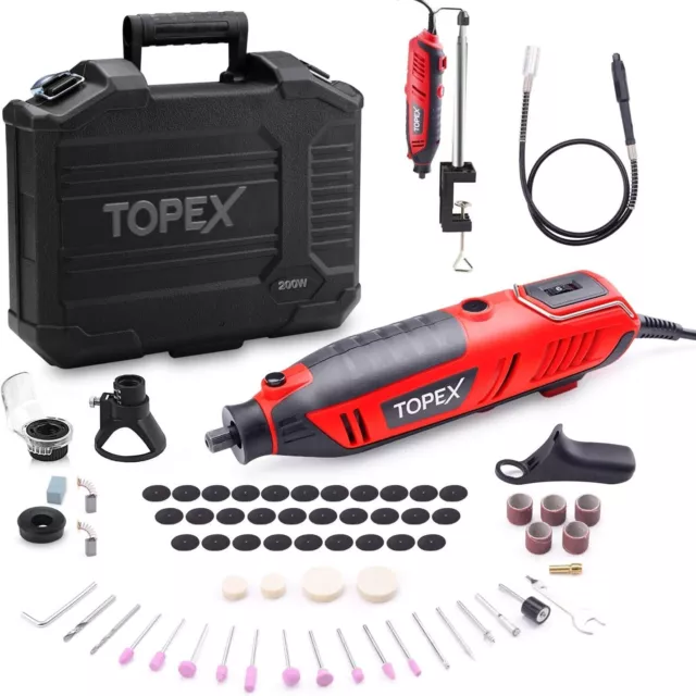 Heavy Duty 200W Rotary Tool Set Grinder,Sander,PolisherFlex Shaft,Multi Bits AUS