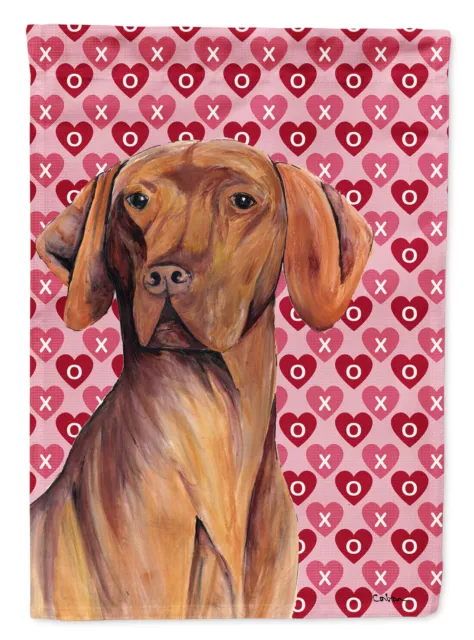 Vizsla Hearts Love Valentine's Day Portrait Flag Canvas House Size SC9261CHF