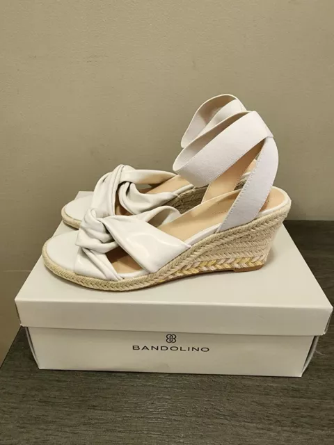 NEW Bandolino Womens Jenna 3 Ivory Wedge Sandals Shoes 6.5 Medium 2