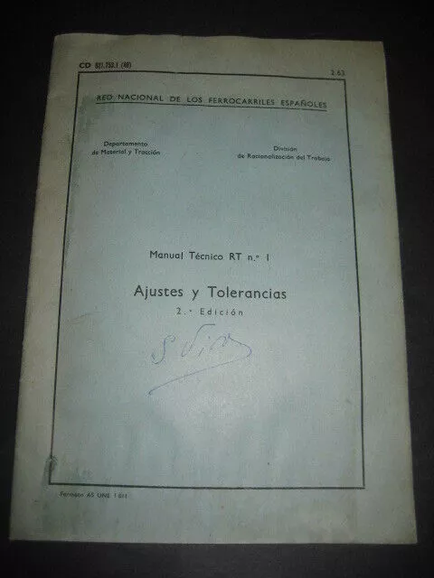 Libro Dei Treni Renfe. Manuale Tecnico Regolazioni E Tolleranze. Treno, Ferrovia