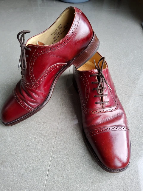 LOAKE 724T GENTLEMEN S Formal Brogue Shoes Oxblood Burgundy Siz UK 6 Hand Made 18.99 PicClick UK