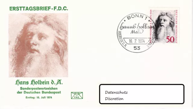 BRD~1974~Ersttagsbrief~FDC-Mi.-Nr. 813 ~ Hans Holbein d. Ä