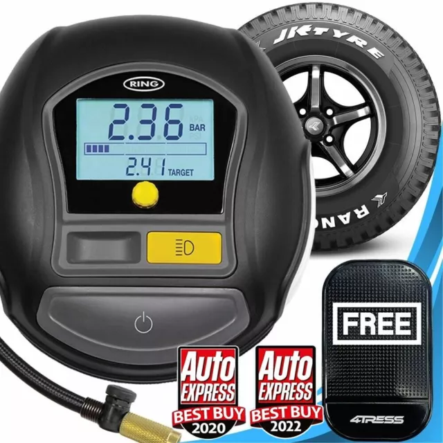 Car Tyre Inflator Rapid Digital Air Compressor Pump 12V Auto Stop RTC1000. Mat✅