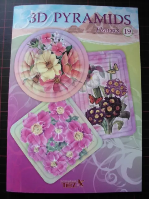 3D  Pyramiden Bastelbuch von TBZ Nr. 19     Flowers für  8 Karten    NEUWERTIG