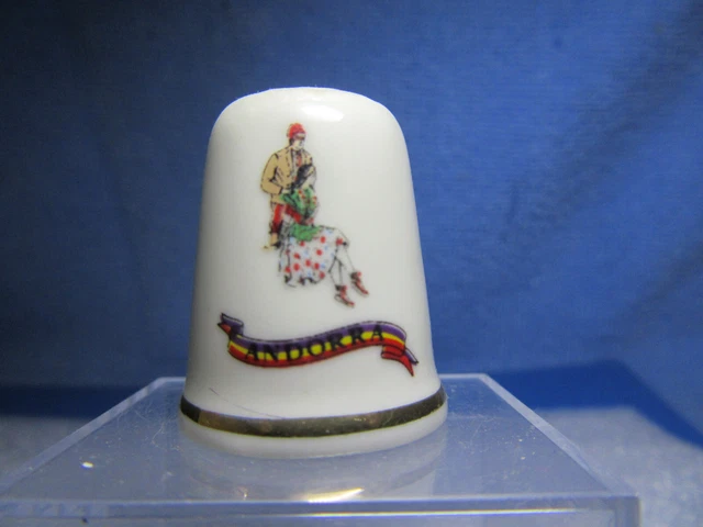 Dé à coudre vintage en céramique et porcelaine, France, souvenir Le Clocher St Tropez - France