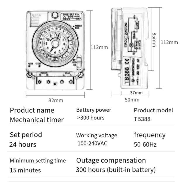 Hochleistungs-Mechanischer Timer TB388 mit stabilem und zuverlässigem Betrieb