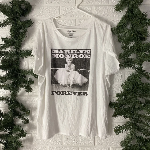 Marilyn Monroe Shirt Womens White Graphic Crew Neck Forever XXXL 3XL