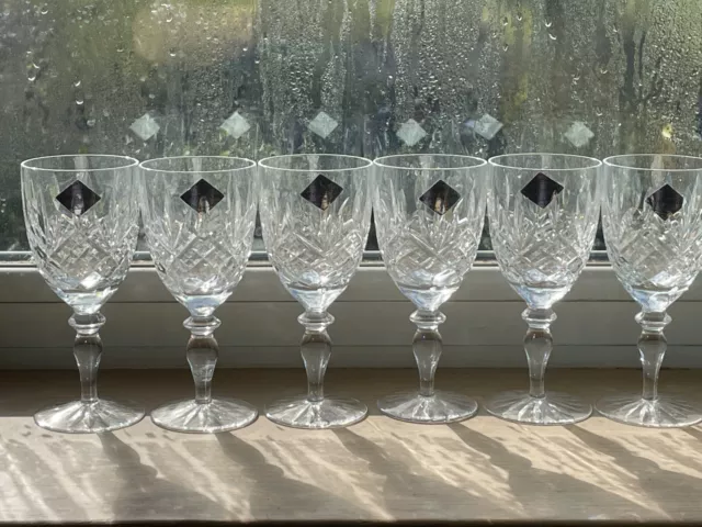 Edinburgh Crystal Wine Glasses x 6 Set Continental Collection 6 1/2 inch